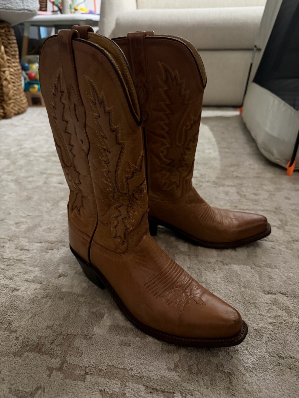 Women’s Old West Brown Leather Western Cowboy Boots